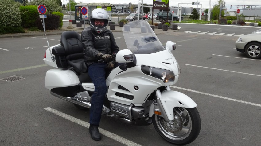 Laurent sur sa moto Américaine