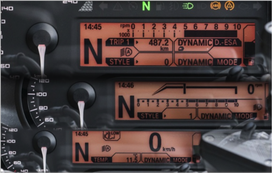 affichage tableau de bord du R1200RS BMW