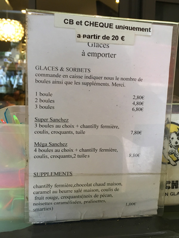 tarifs glace sanchez 2015