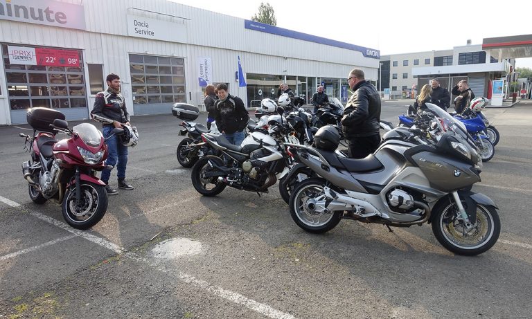 arrivée sur Rennes depuis Saint-Malo des motards Rennais