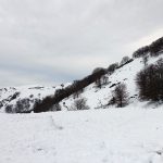 vue sur la vallée enneigée