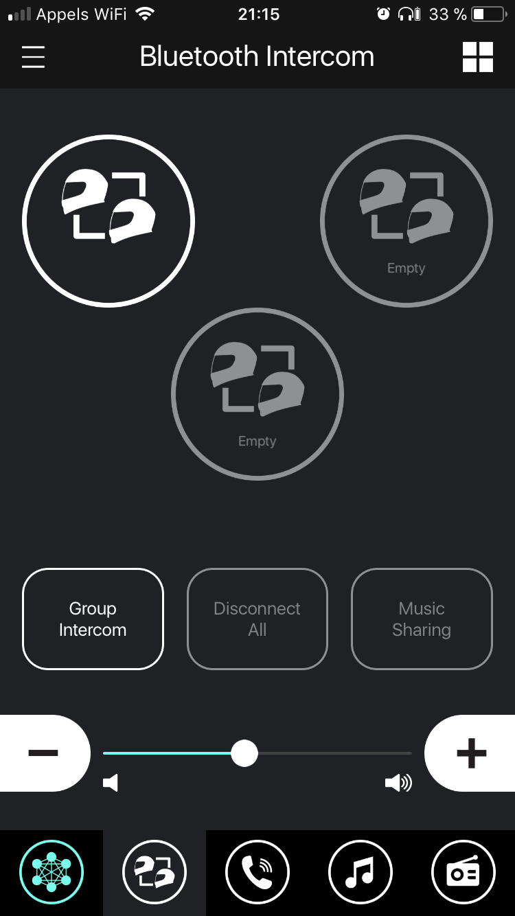intercom via bluetooth sur le 30K