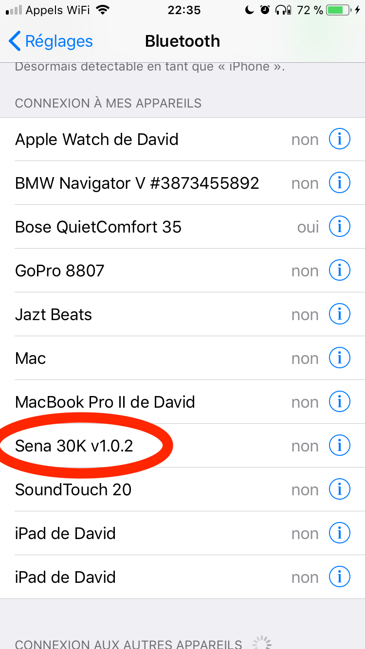 Bluetooth en 1.0.2 sur le SENA 30K