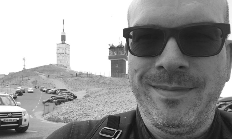David Jazt en haut du Mont Ventoux