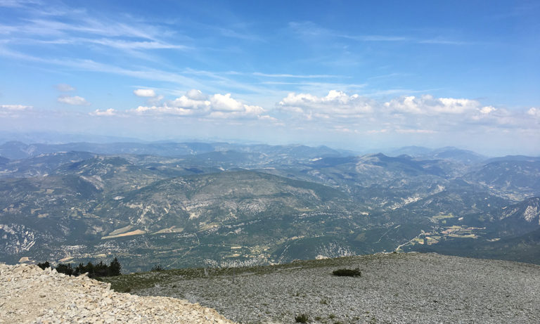 vue depuis le Mont Ventoux : pensée à papa qui est monté ici à vélo, bravo !