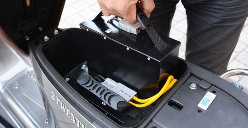 Batterie amovible sur le 2Twenty pour une recharge à la maison en toute facilité