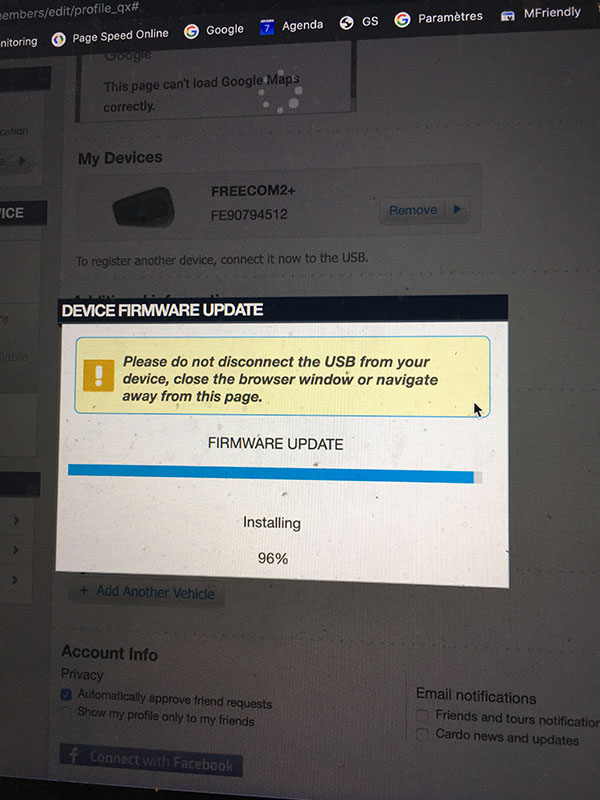 mise à jour du Freecom 2+