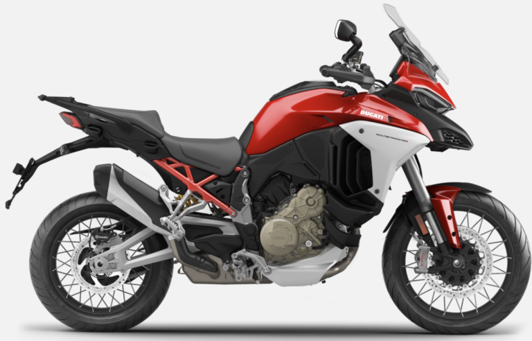 Multistrada V4S rouge à rayon