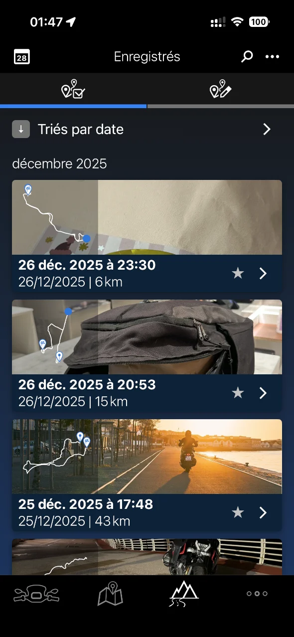 BMW Motorrad Connected : les trajets enregistrés