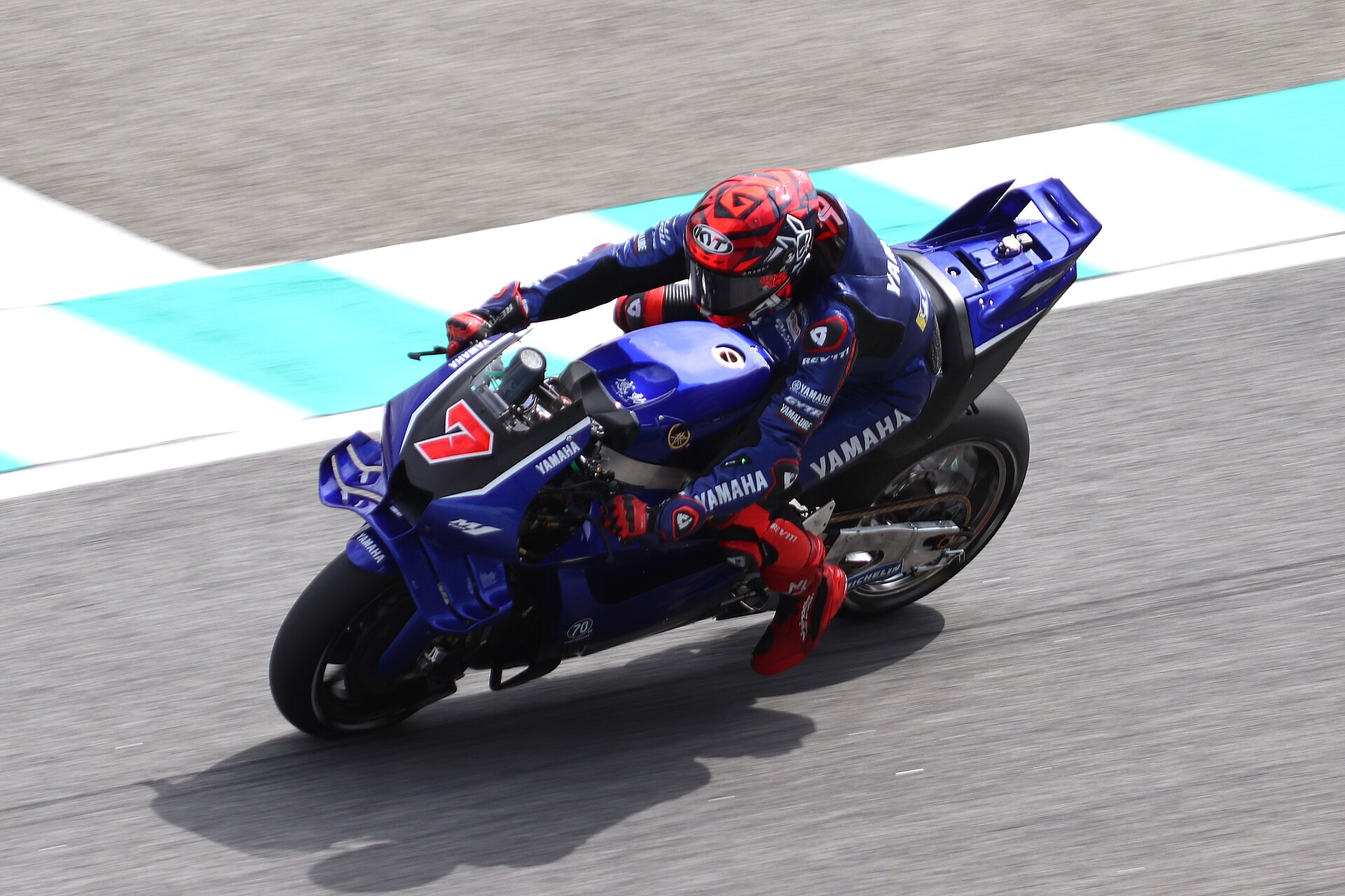 Augusto Fernández sur la Yamaha n°7 en piste au Grand Prix de Malaisie MotoGP 2025 à Sepang