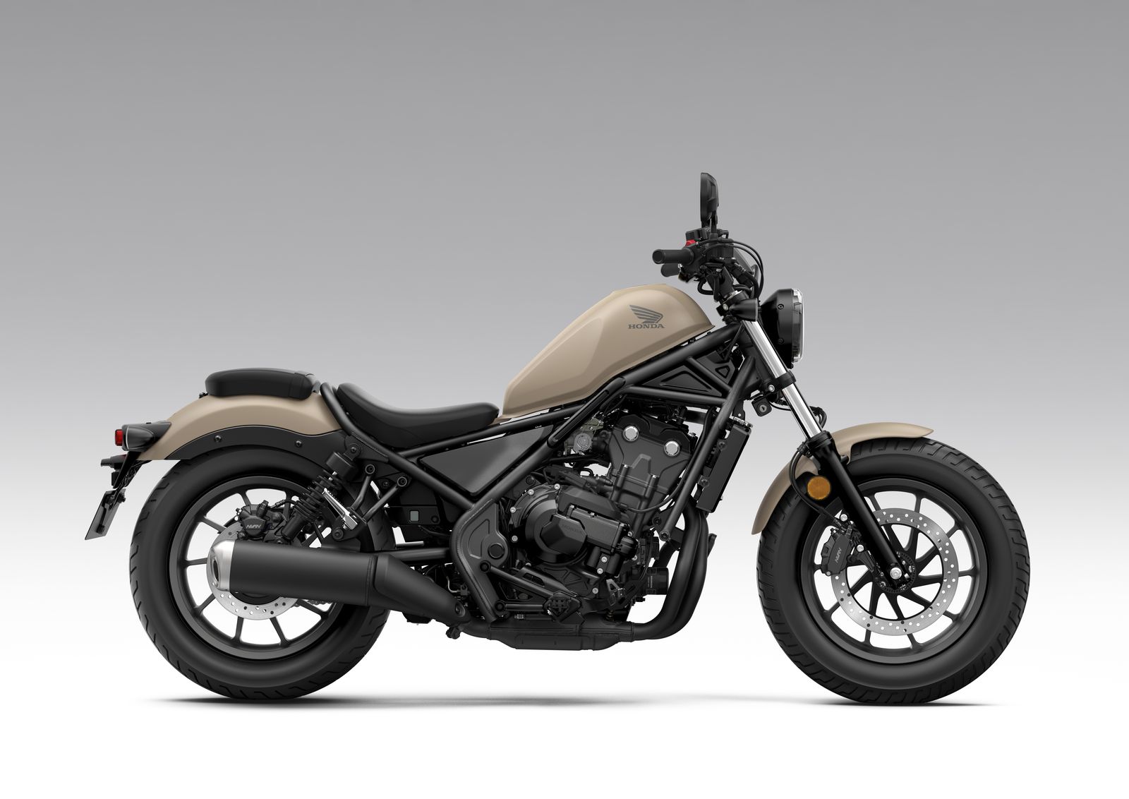 Honda CMX500 Rebel 2027 nouveau coloris marron mat, vue de profil