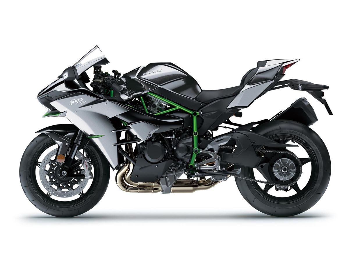 Kawasaki Ninja H2 2027 noire vue de profil