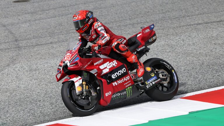 Marc Márquez sur sa Ducati Lenovo n°93 en piste lors du Grand Prix d'Autriche MotoGP 2026