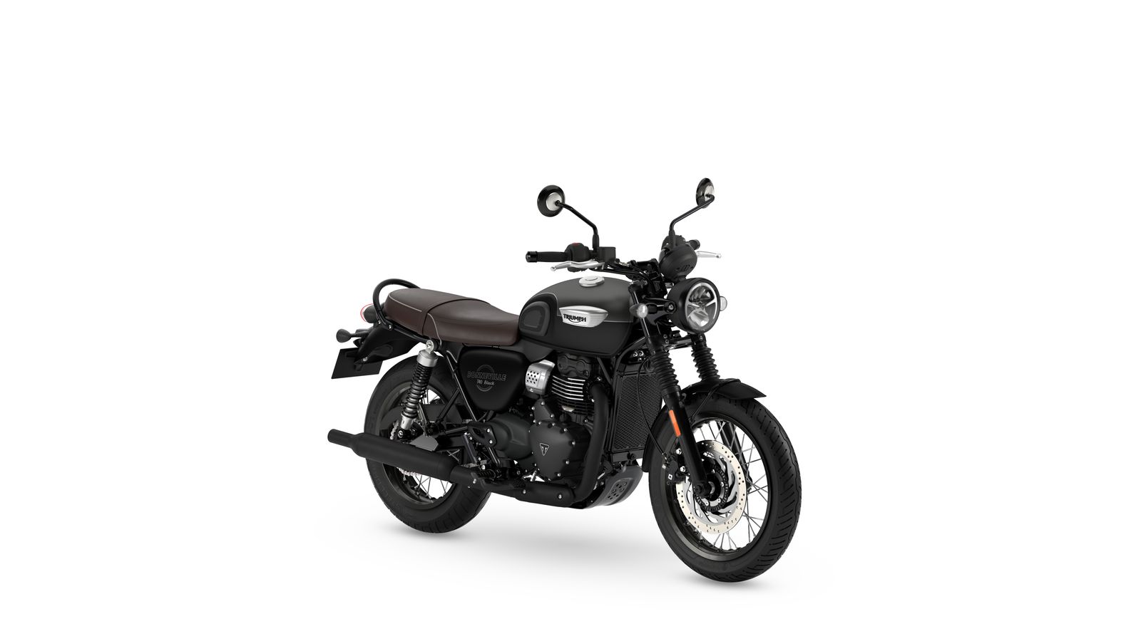 Triumph Bonneville T40 Black 2027 Matt Pewter Grey, vue trois quarts avant